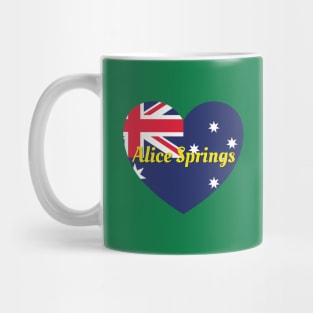 Alice Springs Australia Australian Flag Heart Mug